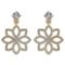 1.20 Ctw Diamond 14k Yellow Gold Halo Dangling Earrings