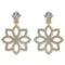 1.20 Ctw Diamond 14k Yellow Gold Halo Dangling Earrings