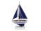 Wooden Blue Pacific Sailer with Blue Sails Model Sailboat Decoration 9in.