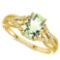 0.78 CARAT GREEN AMETHYST & 0.04 CTW DIAMOND 14KT SOLID YELLOW GOLD RING