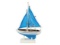 Wooden Light Blue with Light Blue Sails Pacific Sailer Model Sailboat Decoration 9in.