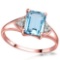 1.78 CTW BABY SKY BLUE TOPAZ & GENUINE DIAMOND (6 PCS) 10KT SOLID RED GOLD RING