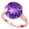 5.25 CTW GENUINE AMETHYST & GENUINE DIAMOND (2 PCS) 10KT SOLID RED GOLD RING