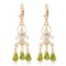 4.51 Carat 14K Solid Gold Chandelier Diamond Earrings Peridot