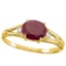 0.64 CARAT RUBY & 0.02 CTW DIAMOND 10KT SOLID YELLOW GOLD RING