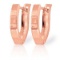 14K Solid Rose Gold Grace Huggie Earrings