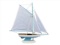 Wooden Bermuda Sloop Light Blue Model Sailboat Decoration 17in.