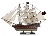 Wooden Ed Lows Rose Pink White Sails Limited Model Pirate Ship 26in.