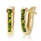 1 CTW 14K Solid Gold Oval Huggie Earrings Peridot