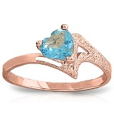 0.95 Carat 14K Solid Rose Gold Ring Natural Blue Topaz