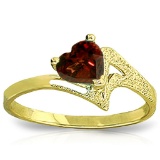 0.9 Carat 14K Solid Gold Ring Natural Garnet