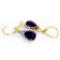 10 Carat 14K Solid Gold Leverback Earrings Natural Amethyst