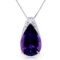 5 CTW 14K Solid White Gold Evening Wind Amethyst Necklace