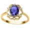 1.00 CT IOLITE AND ACCENT DIAMOND 0.02 CT 10KT SOLID YELLOW GOLD RING