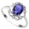 1.00 CT IOLITE AND ACCENT DIAMOND 0.02 CT 10KT SOLID WHITE GOLD RING