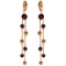 14K Solid Rose Gold Chandelier Earrings with Garnets & Citrines