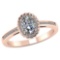 Certified 1.20 CTW Round and Cut Diamond 14K Rose Gold Ring