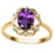 0.85 CT AMETHYST AND ACCENT DIAMOND 0.02 CT 10KT SOLID YELLOW GOLD RING
