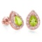 0.79 CT PERIDOT AND ACCENT DIAMOND 10KT SOLID ROSE GOLD EARRING