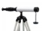 Standing Oil-Rubbed Bronze with White Leather and White Stand Harbor Master Telescope 30in.