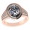 Certified 1.80 CTW Round and Cut Diamond 14K Rose Gold Ring