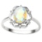 1.11 CT WHITE MYSTIC QUARTZ AND ACCENT DIAMOND 0.02 CT 10KT SOLID YELLOW GOLD RING