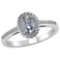Certified 1.20 CTW Round and Cut Diamond 14K White Gold Ring
