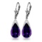 10 CTW 14K Solid White Gold Leverback Earrings Natural Amethyst