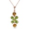 3.15 CTW 14K Solid Rose Gold Necklace Peridot Citrine