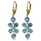 5.32 Carat 14K Solid Gold Chandelier Earrings Natural Blue Topaz