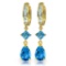 5.62 CTW 14K Solid Gold Temptation Blue Topaz Earrings