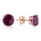 3.1 Carat 14K Solid Rose Gold Anna Amethyst Stud Earrings