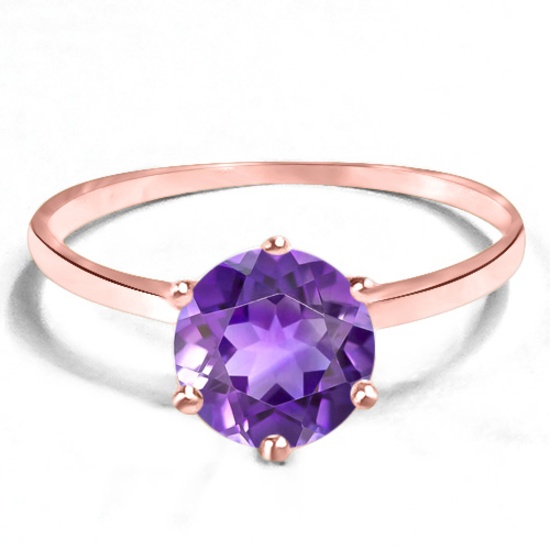 0.71 CT AMETHYST 10KT SOLID RED GOLD RING