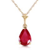 1.75 Carat 14K Solid Gold House Of Flesh Ruby Necklace