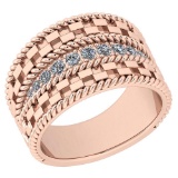 Certified 0.24 Ctw Diamond VS/SI1 18K Rose Gold Band Ring Made In USA