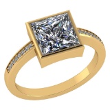 Certified 1.00 CTW Round Diamond 14K Yellow Gold Ring