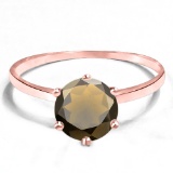 0.78 CT SMOKEY 10KT SOLID RED GOLD RING