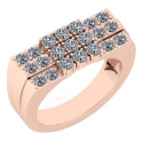Certified 1.14 Ctw Diamond VS/SI1 18K Rose Gold Ring Made In USA