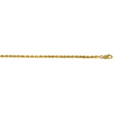 Solid 14K Yellow Gold DC Rope Chain 18in. Metal Weight: 12.3 gr 3 mm