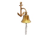 Brass Plated Hanging Anchor Bell 8in.