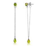 3.15 Carat 14K Solid White Gold Chandelier Earrings Natural Peridot