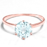 0.63 CT AQUAMARINE 10KT SOLID RED GOLD RING