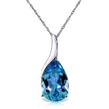 4.7 CTW 14K Solid White Gold Life Is Eventful Blue Topaz Necklace
