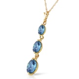 3.6 Carat 14K Solid Gold Bluejay Blue Topaz Necklace