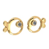 Certified 0.12 Ctw Diamond VS/SI1 Fish Earrings 14K Yellow Gold