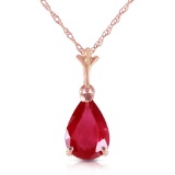 1.75 Carat 14K Solid Rose Gold pearll Ruby Necklace