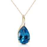 4.7 Carat 14K Solid Gold Love Sonnets Blue Topaz Necklace