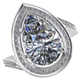 Certified 1.60 CTW Pear Diamond 14K White Gold Ring