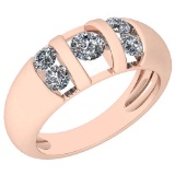 Certified 0.65 Ctw Diamond VS/SI1 18K Rose Gold Ring Made In USA