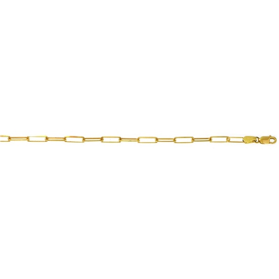 Solid 14K Yellow Gold Med Elongated Chain 22in. Metal Weight: 3.8 gr 2.1 mm